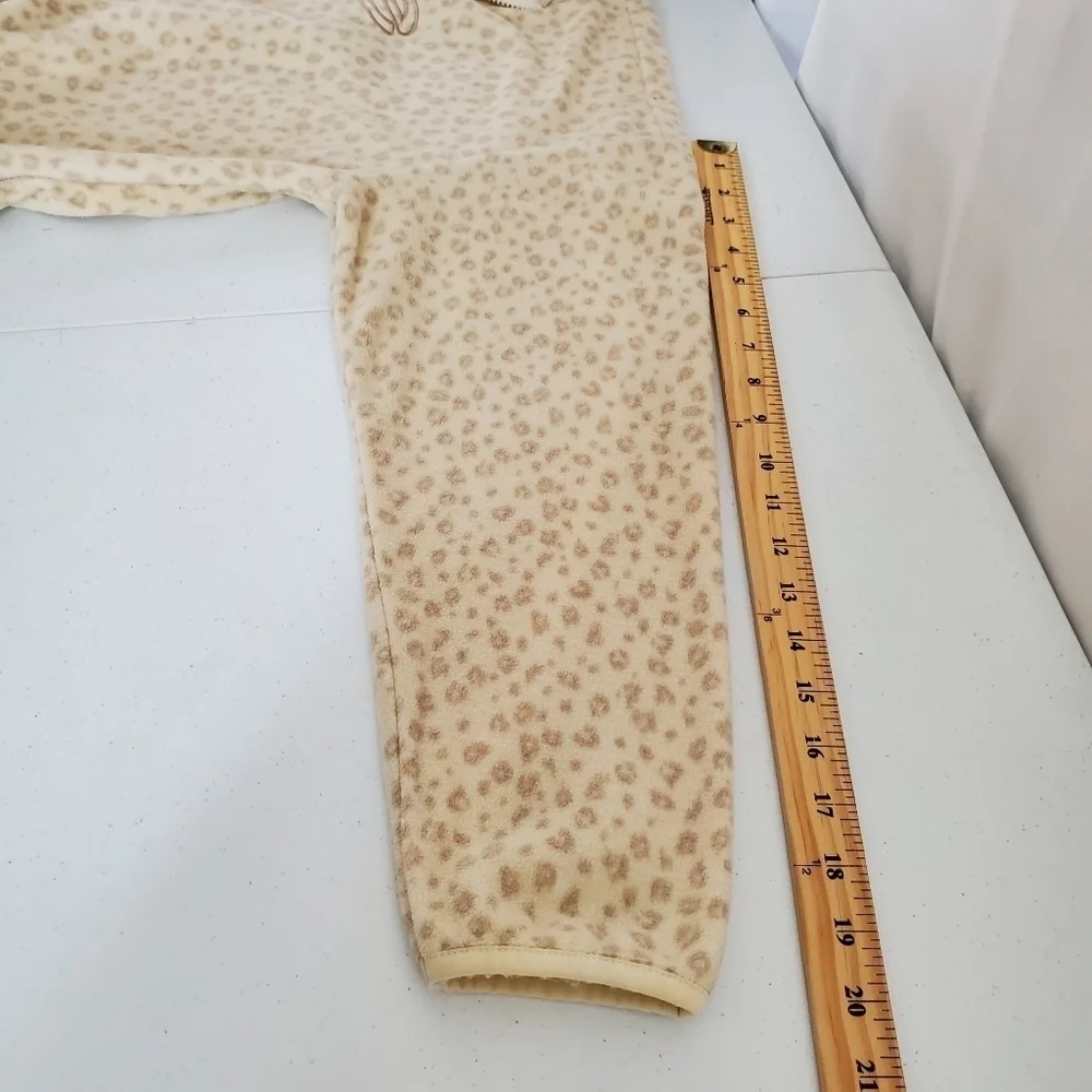 Bebe Animal Print Full Zip Fleece Jacket Size 1X Spell Out Long Sleeve Cozy Soft